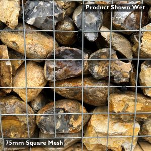 Flint Gabion Stone Shown Wet