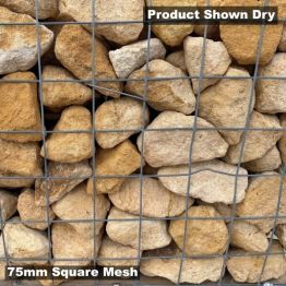 Golden Barley Gabion Stone Shown Dry