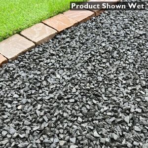 10mm Charcoal Basalt Chippings Shown Wet