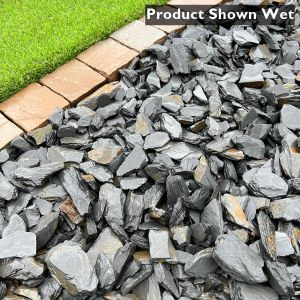 40mm Graphite Gey Slate Chippings Shown Wet