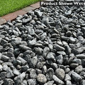 40mm Silver Speckled Pebbles Shown Wet