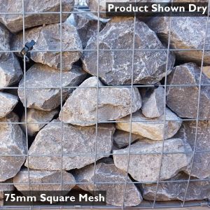 Dove Grey Gabion Stone Shown Dry
